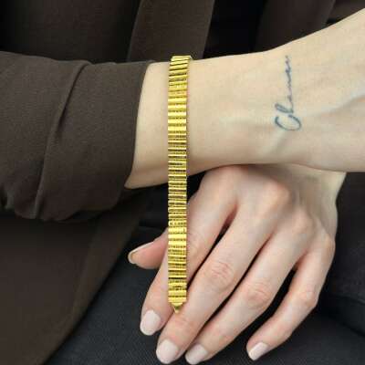 22 Ayar Altın Ajda Bileklik – Kalemli Sıralı Tasarım - 2