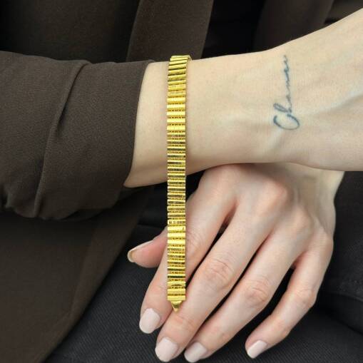 22 Ayar Altın Ajda Bileklik – Kalemli Sıralı Tasarım - 2