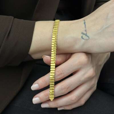 22 Ayar Altın Ajda Bileklik – Kalemli Sıralı Şıklık - ENGİNGOLD SED