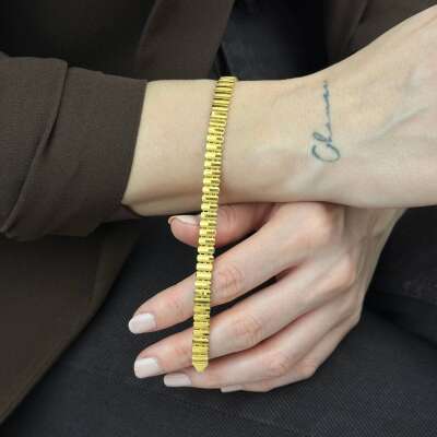 22 Ayar Altın Ajda Bileklik – Kalemli Sıralı Şıklık - 2
