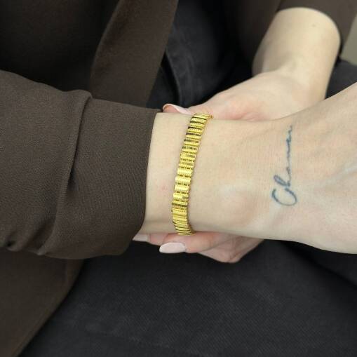 22 Ayar Altın Ajda Bileklik – Kalemli Sıralı Şıklık - 3