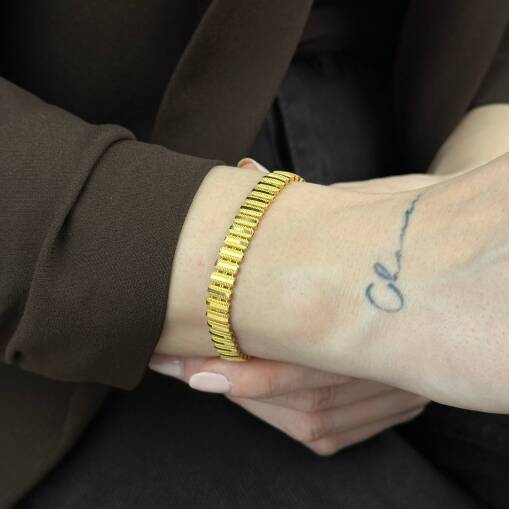 22 Ayar Altın Ajda Bileklik – Kalemli Sıralı Şıklık - 5