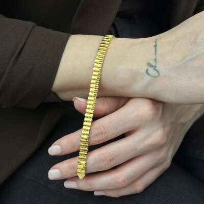 22 Ayar Altın Ajda Bileklik – Kalemli Sıralı Şıklık - 7