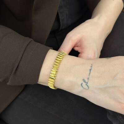 22 Ayar Altın Ajda Bileklik – Kalemli Sıralı Zarif Tasarım - 3