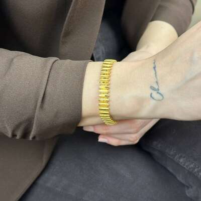 22 Ayar Altın Ajda Bileklik – Kalemli Sıralı Zarif Tasarım - 4