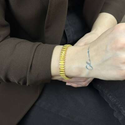 22 Ayar Altın Ajda Bileklik – Kalemli Sıralı Zarif Tasarım - 5