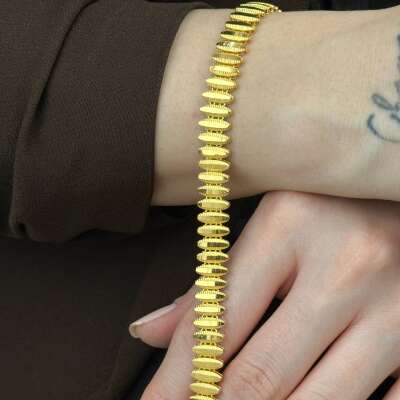 22 Ayar Altın Ajda Bileklik – Kalemli Sıralı Zarif Tasarım - 6