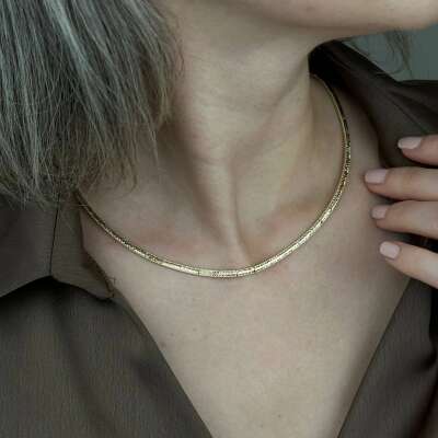 14 Ayar Altın Ajda Kolye – Kalemli Desen Zarif Tasarım - ENGİNGOLD RZG