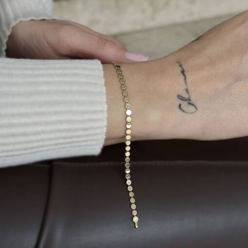 Altın Ezme Pullu Bileklik – Zarif ve Işıltılı Tasarım - 2