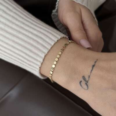 Altın Ezme Pullu Bileklik – Zarif ve Işıltılı Tasarım - 3