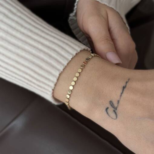 Altın Ezme Pullu Bileklik – Zarif ve Işıltılı Tasarım - 3