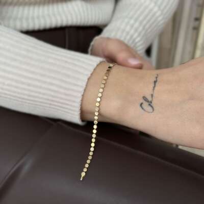 Altın Ezme Pullu Bileklik – Zarif ve Işıltılı Tasarım - 4