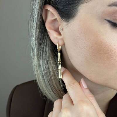 14 Ayar Altın Kemik Küpe – Zarif ve Minimal Tasarım - 4