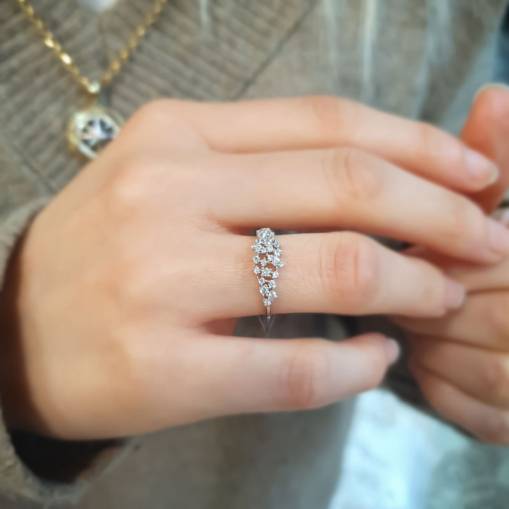 Altın Taşlı Işıltı Seli Yüzük 14k - 2