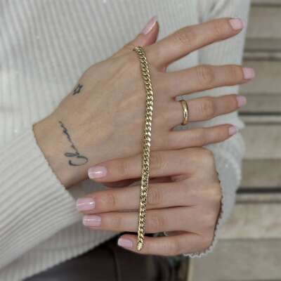 Altın Yassı Gurmet Bileklik – Zarif Gurmet Bileklik Modeli - ENGİNGOLD KÇK