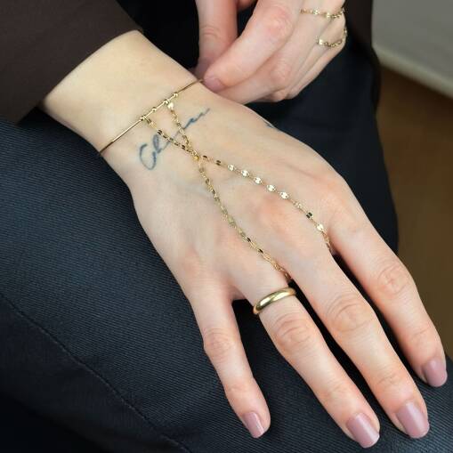 Şahmeran Takı 14 Ayar Altın Bileklik – Ayarlanabilir Kelepçe - 3