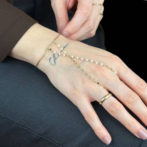 Şahmeran Takı 14 Ayar Altın Bileklik – Ayarlanabilir Kelepçe - 6