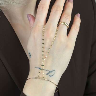 Şahmeran Takı 14 Ayar Altın Bileklik – Ayarlanabilir Kelepçe - ENGİNGOLD SERİDA