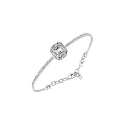 Baget Taşlı Pırlanta Kelepçe Bilezik - ENGİNGOLD STR