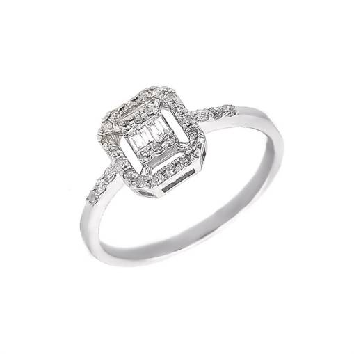 Baget Taşlı Pırlanta Yüzük-8k - 2