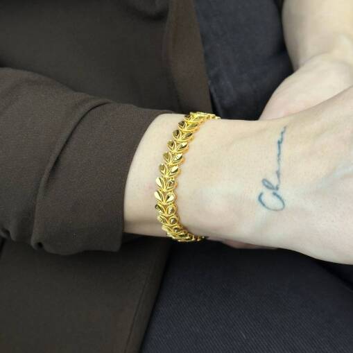 22 Ayar Altın Başak Bileklik – Zarif ve Modern Tasarım - 4