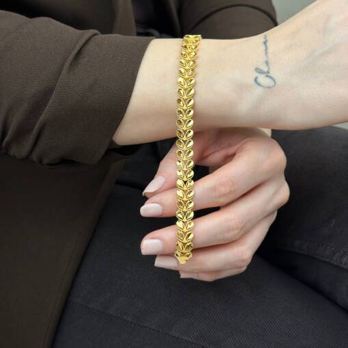 22 Ayar Altın Başak Bileklik – Zarif ve Modern Tasarım - 5