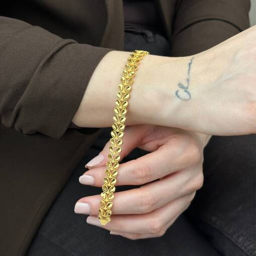 22 Ayar Altın Başak Bileklik – Zarif ve Modern Tasarım - 2