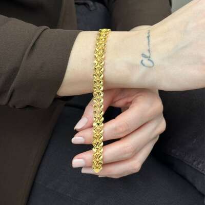 22 Ayar Altın Başak Bileklik – Zarif ve Modern Tasarım - ENGİNGOLD SED