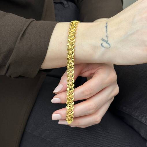 22 Ayar Altın Başak Bileklik – Zarif ve Modern Tasarım - 1