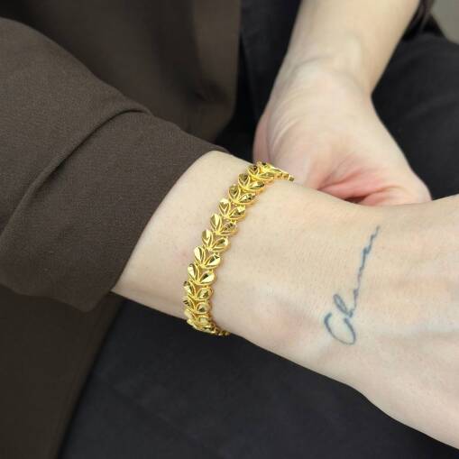 22 Ayar Altın Başak Bileklik – Zarif ve Modern Tasarım - 6