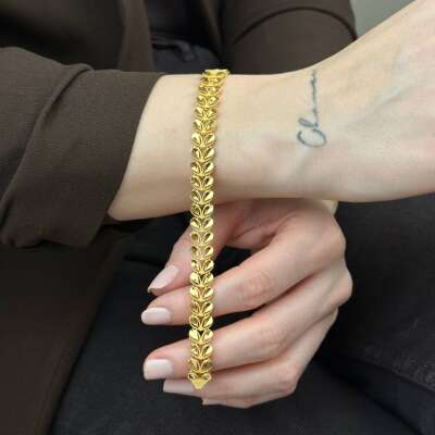 22 Ayar Altın Başak Bileklik – Zarif ve Modern Tasarım - 9