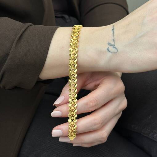 22 Ayar Altın Başak Bileklik – Zarif ve Modern Tasarım - 9