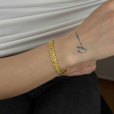 22 Ayar Altın Başak Bileklik – Mat & Parlak Model - 4