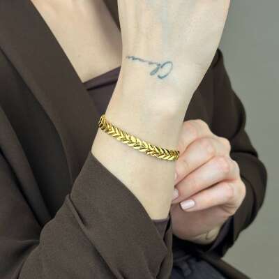 22 Ayar Altın Başak Model Bileklik – Zarif Tasarım - 3