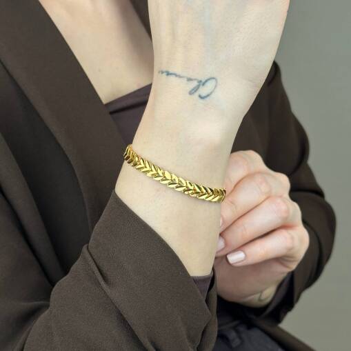 22 Ayar Altın Başak Model Bileklik – Zarif Tasarım - 3