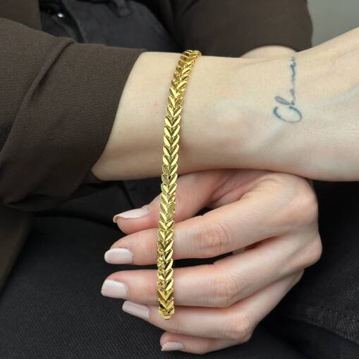 22 Ayar Altın Başak Model Bileklik – Zarif Tasarım - 1