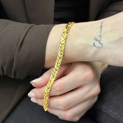 22 Ayar Altın Başak Model Bileklik – Şık ve Zarif Tasarım - 8