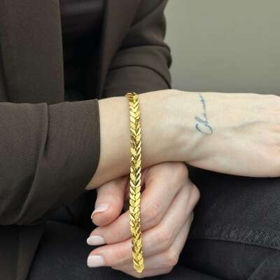 22 Ayar Altın Başak Model Bileklik – Şık ve Zarif Tasarım - 2