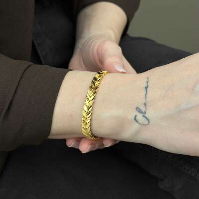 22 Ayar Altın Başak Model Bileklik – Şık ve Zarif Tasarım - 5