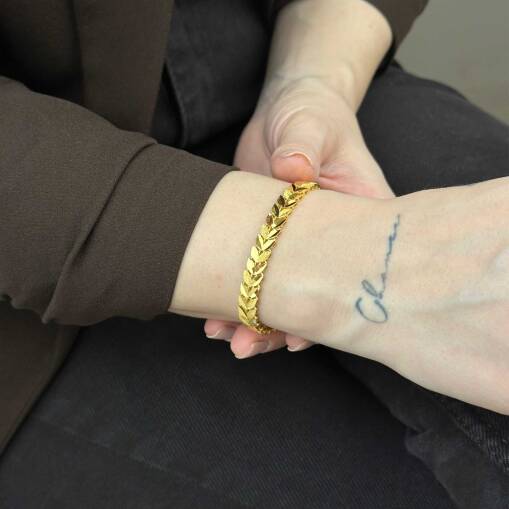 22 Ayar Altın Başak Model Bileklik – Şık ve Zarif Tasarım - 7