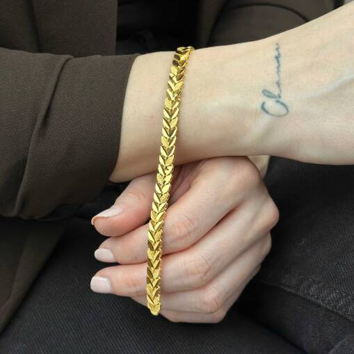 22 Ayar Altın Başak Model Bileklik – Şık ve Zarif Tasarım - 1
