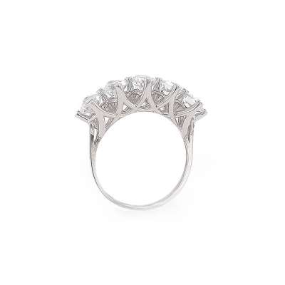 Beyaz Altın Beştaş Yüzük 14k - 4