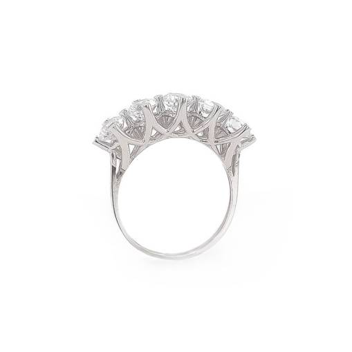 Beyaz Altın Beştaş Yüzük 14k - 4