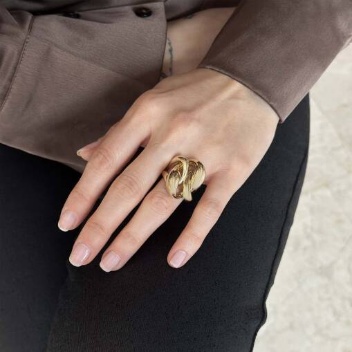 Bombe Gurmet Tasarım Altın Yüzük – Modern Zarafet - 2