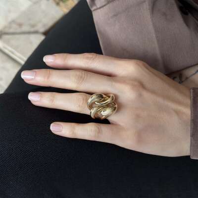 Bombe Gurmet Tasarım Altın Yüzük – Modern Zarafet - 3