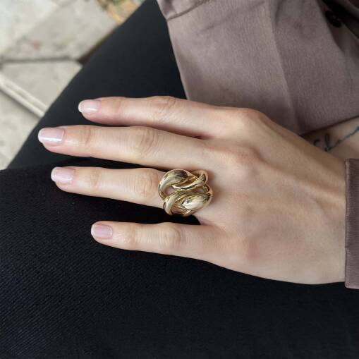 Bombe Gurmet Tasarım Altın Yüzük – Modern Zarafet - 3