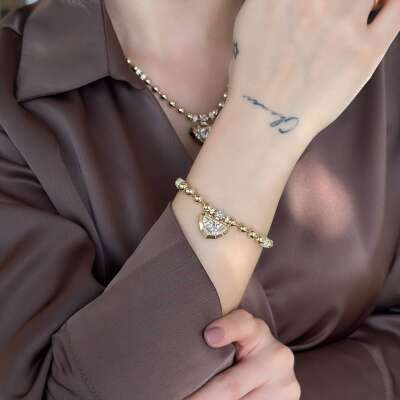 ÇAĞLA X EMA Bileklik – 14 Ayar Baget Taşlı Altın - 2