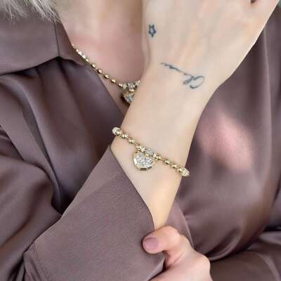 ÇAĞLA X EMA Bileklik – 14 Ayar Baget Taşlı Altın - 3