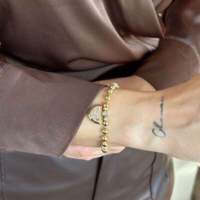 ÇAĞLA X EMA Bileklik – 14 Ayar Baget Taşlı Altın - 4