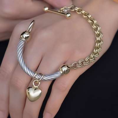 Cetaş Eterna 14k Altın Kalpli Sevgi Bileklik